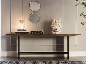 TREVI - Rectangular steel and wood console table _ Cattelan Italia